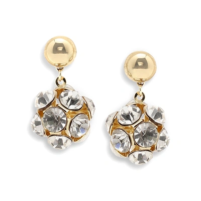Sohi Gold Color Gold Plated Party Designer Stone Drop Earring For Women's In Silver