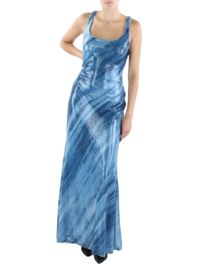 Lauren Ralph Lauren Womens Sequined Maxi Evening Dress In Blue