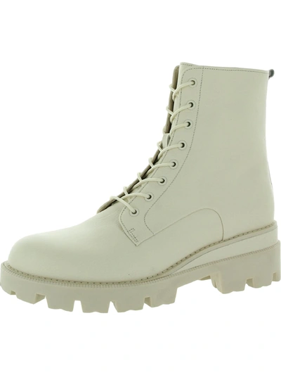 Sam Edelman Garret Womens Lugged Sole Ankle Combat Boots In White