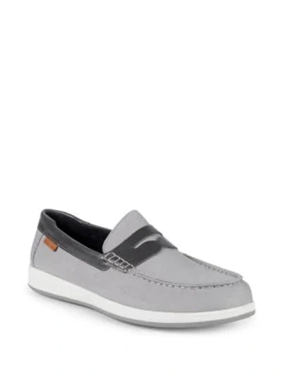 Cole Haan Ellsworth Penny Loafers In Sleet Canvas