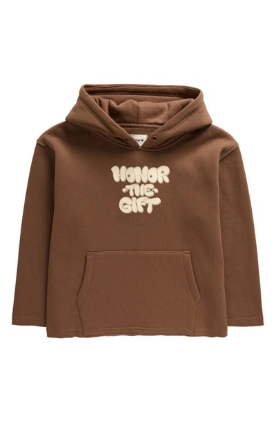 Honor The Gift Kids' Bubble Logo Hoodie In Light Brown