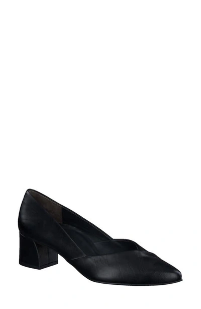 Paul Green Rendi Pointed Toe Pump In Black Leather