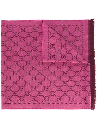 Gucci Gg Jacquard Shawl - Pink