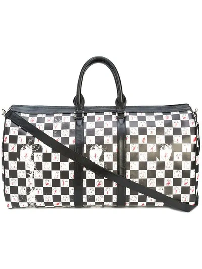 Enfants Riches Deprimes Checkered Duffle Bag In Black