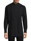 J. Lindeberg Refined Collarless Button-down In Black