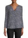 Joie Pearline Silk Blouse In Dark Navy