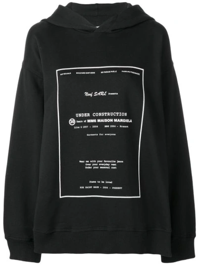 Mm6 Maison Margiela Printed Cotton Jersey Sweatshirt Hoodie In Black