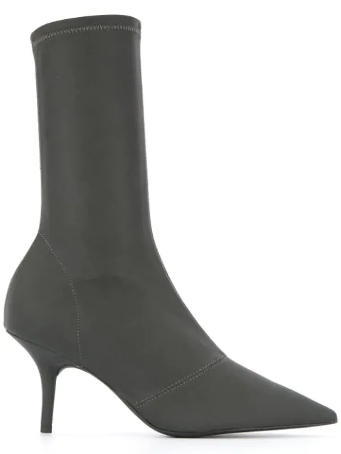 grey kitten heel ankle boots