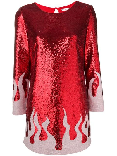 Each X Other Fire Sequinned Mini Dress In Red