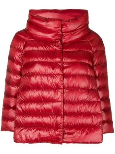 Herno Padded Front Fastened Jacket In Red