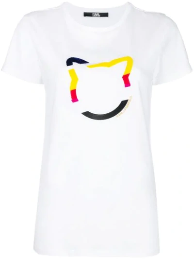 Karl Lagerfeld Choupette Outline T-shirt - White