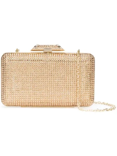 Inge Christopher Metallic Box Clutch In Gold