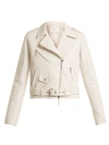 The Row Perlin Zip-front Leather Moto Jacket In Off White