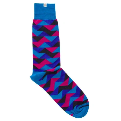 40 Colori Blue Geometric Organic Cotton Socks