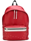 Saint Laurent City Backpack In Smooth Leather In Red