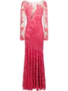 Olvi S Lace-embroidered Maxi Dress In Pink