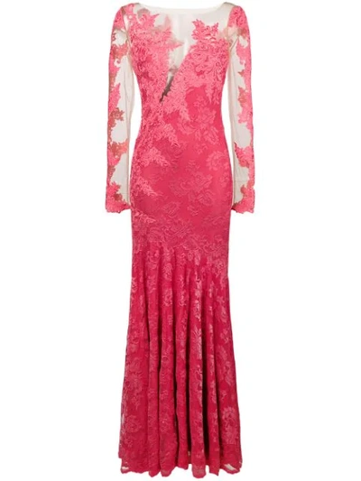 Olvi S Lace-embroidered Maxi Dress In Pink