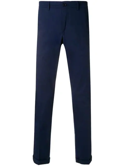 Prada Turn Up Trousers In Blue