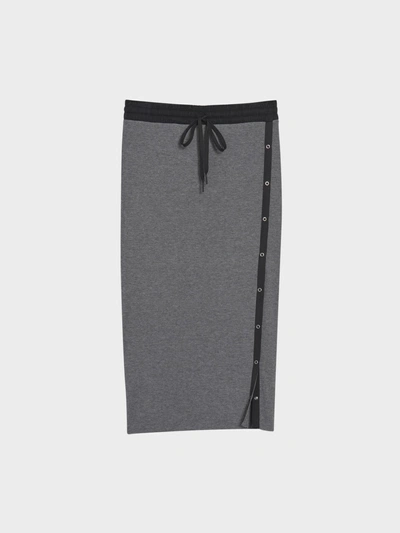 Donna Karan Tearaway Midi Skirt In Charcoal/black