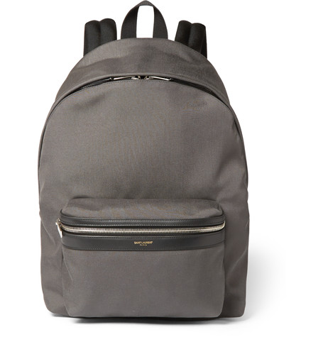 Saint Laurent Leather-trimmed Canvas Backpack | ModeSens