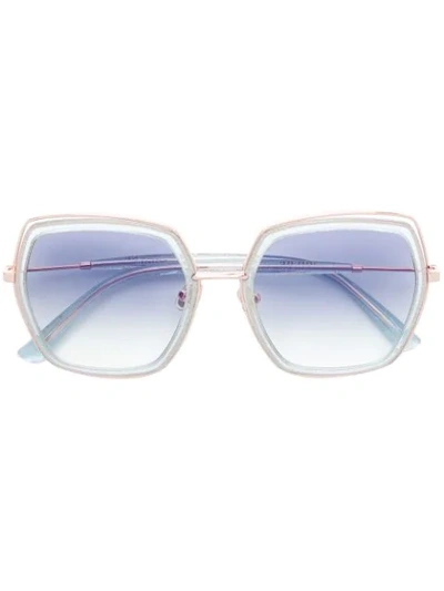 Bolon Glitter Embellished Oversize Sunglasses - Neutrals In Nude & Neutrals