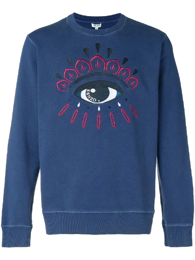 Kenzo Bleached Eye Sweatshirt In Blue