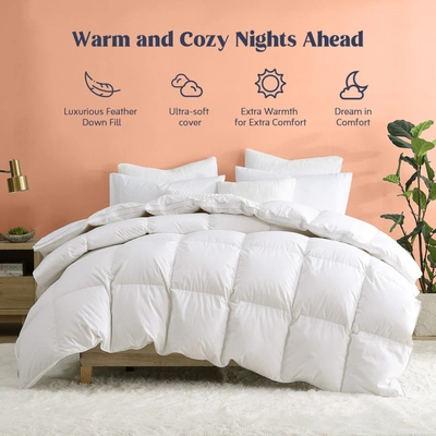 Puredown Peace Nest Heavy Weight White Goose Fiber Winter Comforter With 100% Cotton Shell