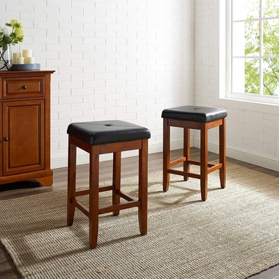 Crosley Furniture Upholstered Square Seat Bar Stool (set Of 2), 24-inch
