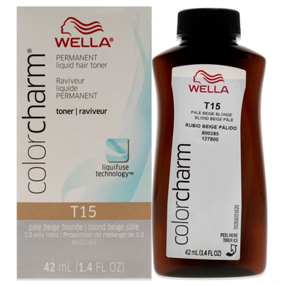 Wella Color Charm Permanent Toner - T15 Pale Beige Blonde By  For Unisex - 1.4 oz Hair Color