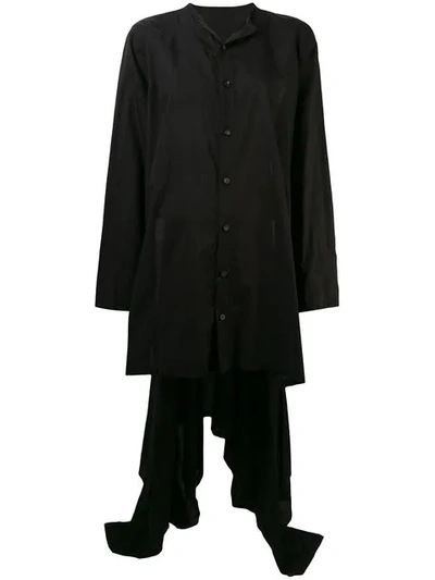 Yohji Yamamoto Loose Short Front Dress In Black