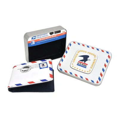 Concept One Usps U. S Mail Eagle Stamp Logo Bifold Wallet, Slim Wallet In Decorative Tin Case, Multi