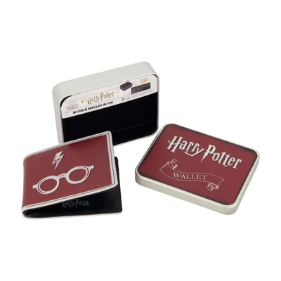 Concept One Wb Harry Potter Lightining Bolt And Glasses In Burgundy Bifold Wallet, Slim Wallet With Decorative T In Multi