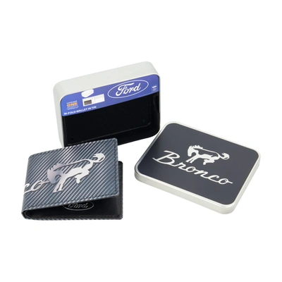 Concept One Ford Bronco Logo Bifold Wallet, Slim Wallet With Decorative Tin For Men And Women In Multi