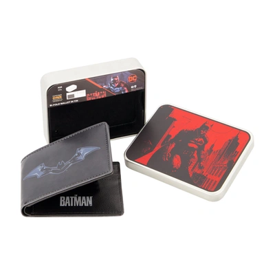 Concept One Dc Comics The Batman Logo Bifold Wallet, Slim Wallet With Decorative Tin For Men And Women, Multicol