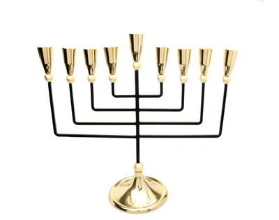 Classic Touch Decor Black And Gold Straight Cut Menorah