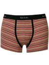 Paul Smith Classic Striped Boxer Briefs In Brown Red