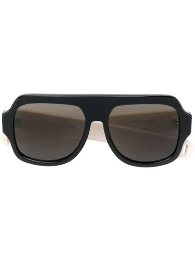 Gucci Striped Arm Logo Sunglasses In Black
