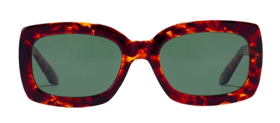 Hawkers Gigi Hgig22cetp Cetp Rectangle Polarized Sunglasses In Green