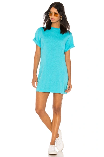 Cotton Citizen Tokyo Short Sleeve Mini Dress In Blue