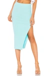 Cotton Citizen Melbourne Midi Skirt With Slit In Blue