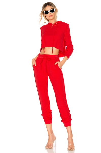 Danielle Guizio Dg Sweatsuit In Cherry Red