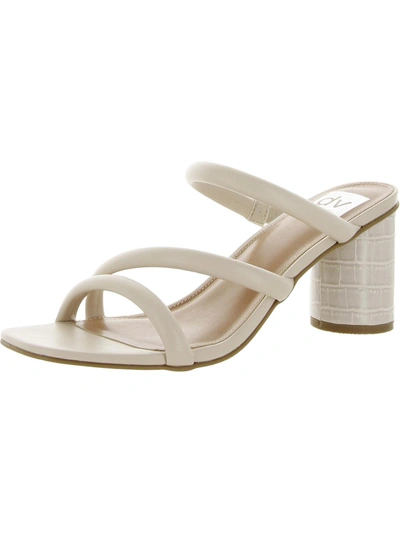 Dolce Vita Myla Womens Faux Leather Mule Sandals In White