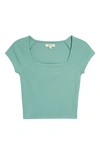 Madewell Brightside Square Neck T-shirt In Trellis Teal