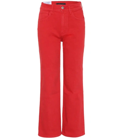 3x1 W4 Shelter High-rise Kick-flare Jeans In Red