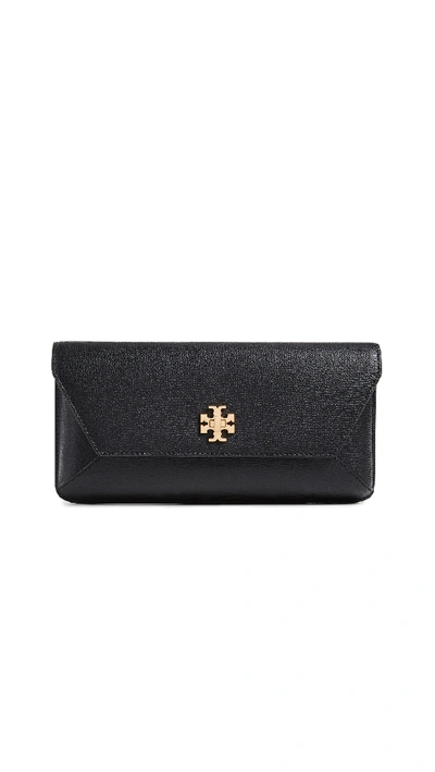 Tory Burch Kira Leather Envelope Clutch - Black In Black/gold