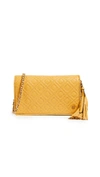 Tory Burch Fleming Flat Wallet Cross Body Bag In Daylily