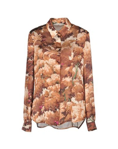 Marco De Vincenzo Floral Shirts & Blouses In Brown