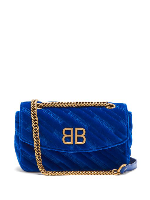balenciaga blue velvet bag