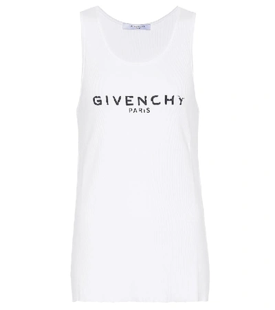 Givenchy Printed Stretch-cotton Tank Top In White