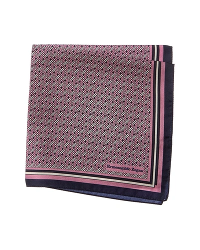 Zegna Silk Pocket Square In Pink